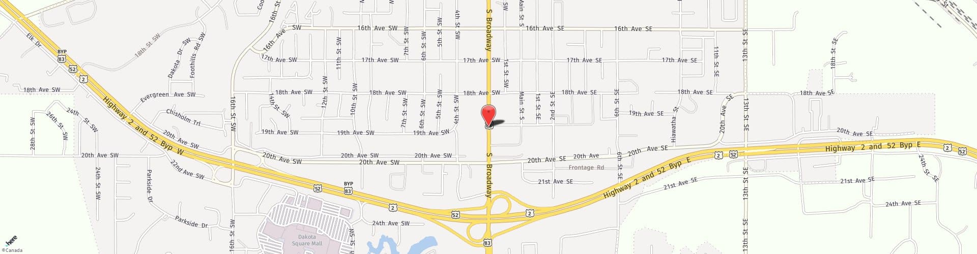 Location Map: 1839 S Broadway St Minot, ND 58701