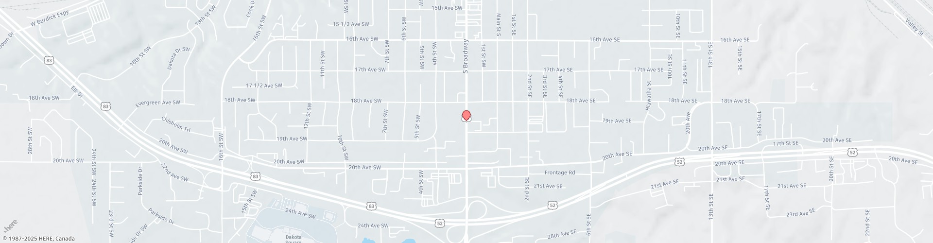 Location Map: 1839 S Broadway St Minot, ND 58701